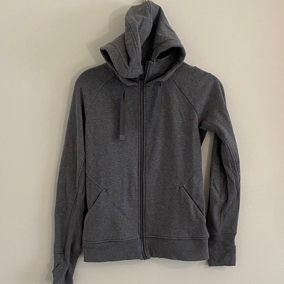 Athleta Gray Charcoal Full Zip Hoodie Fleece Lined Jacket Size Small - Picture 1 of 11